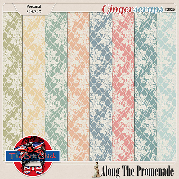 Along The Promenade Damask Papers By The Brit Chick