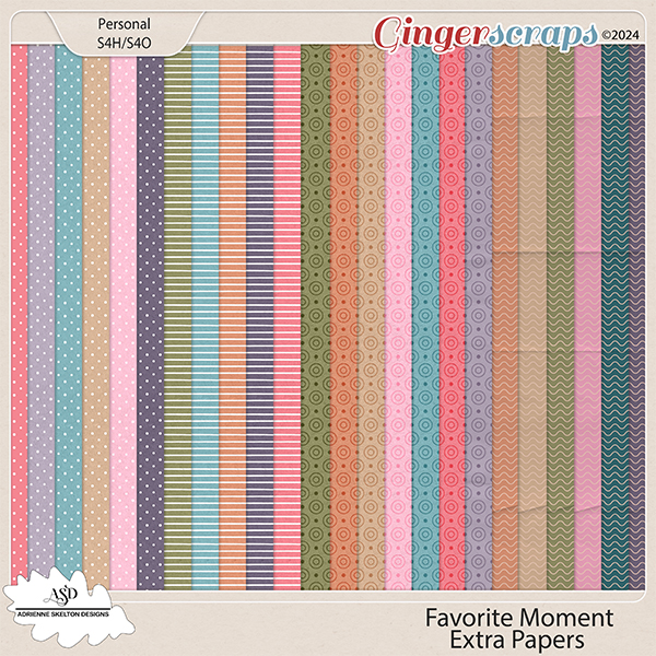 Favorite Moment Extra Papers Pack-by Adrienne Skelton Designs 