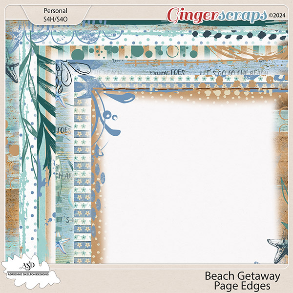 Beach Getaway Page Edges -by Adrienne Skelton Designs 