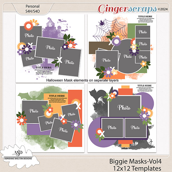 Biggie Mask Templates-Vol4 by Adrienne Skelton Designs   