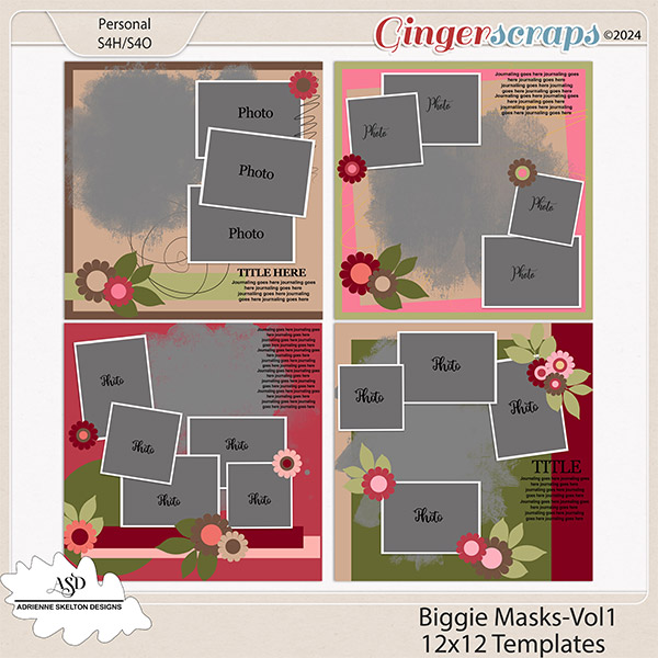 Biggie Mask Templates-Vol1 by Adrienne Skelton Designs 