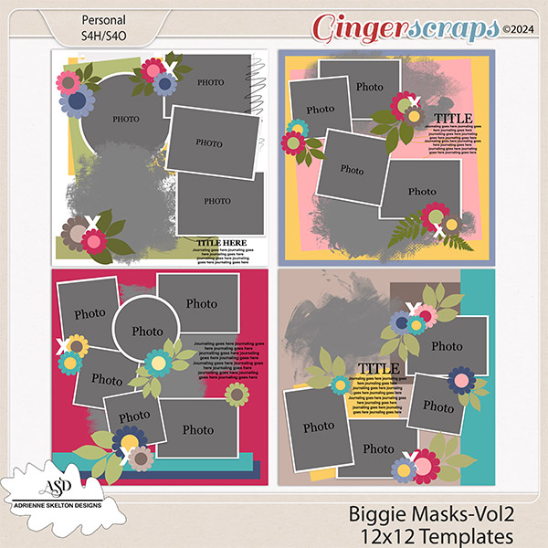 Biggie Mask Templates-Vol2 by Adrienne Skelton Designs 