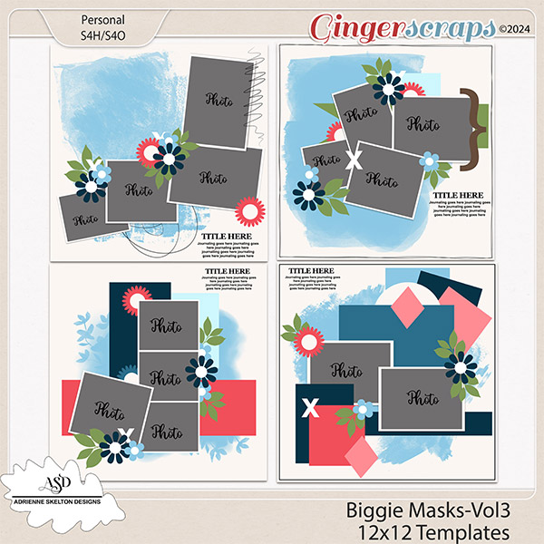 Biggie Mask Templates-Vol3 by Adrienne Skelton Designs  