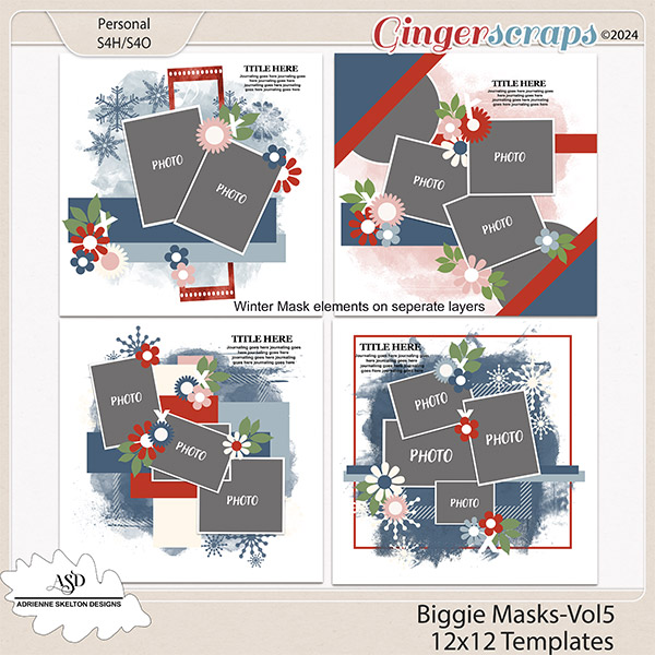 Biggie Mask Templates-Vol5 by Adrienne Skelton Designs  