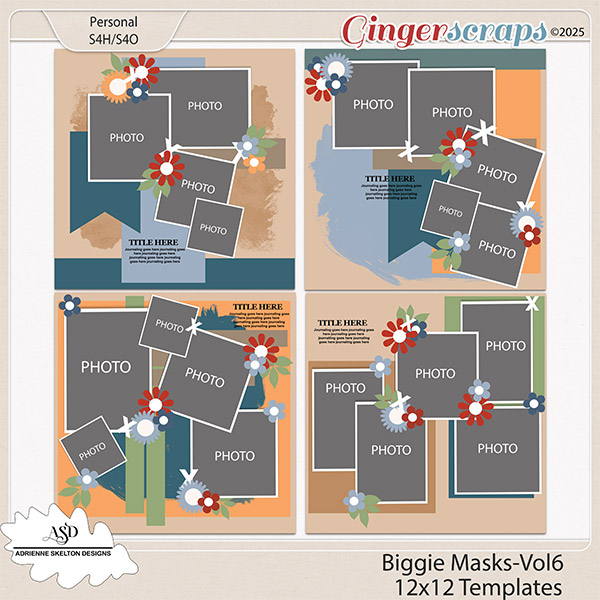 Biggie Mask Templates-Vol6 by Adrienne Skelton Designs  