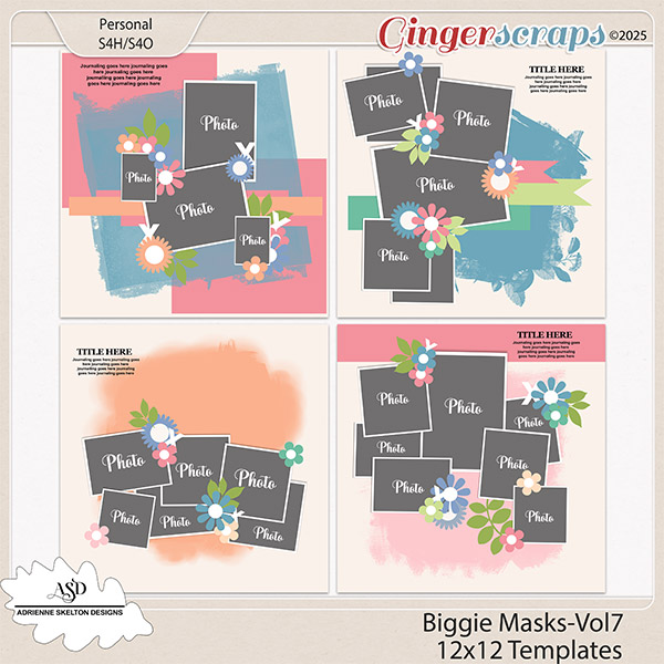 Biggie Mask Templates-Vol7 by Adrienne Skelton Designs  