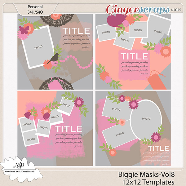 Biggie Mask Templates-Vol8 by Adrienne Skelton Designs  