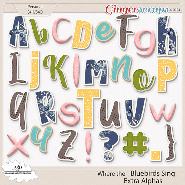 Where the Bluebird's Sing 6 Extra Alphas by Adrienne Skelton Designs 