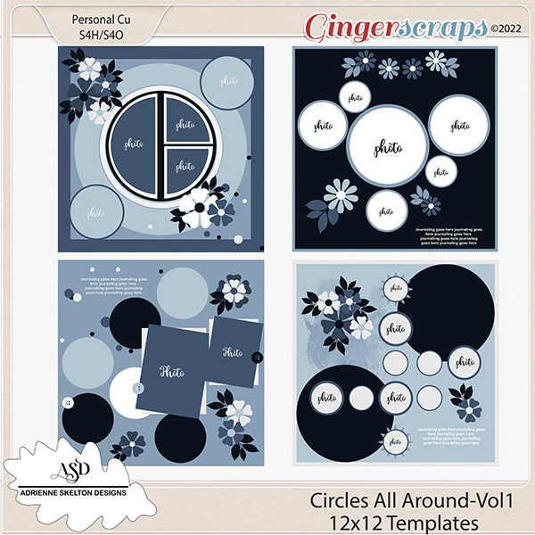 Circles All Around Templates-Vol1 by Adrienne Skelton Designs 