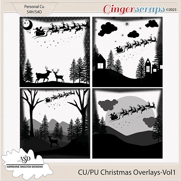 CU-PU Christmas Overlays-Vol1 by Adrienne Skelton Designs