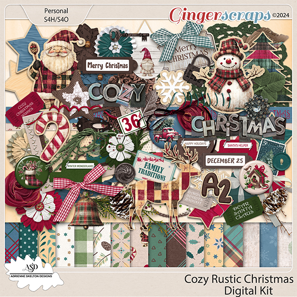 Cozy Rustic Christmas Kit-by Adrienne Skelton Designs