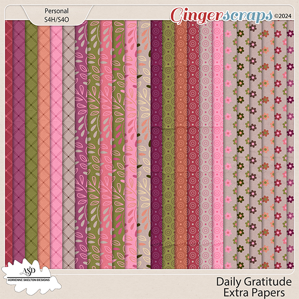 Daily Gratitude Extra Papers-by Adrienne Skelton Designs 