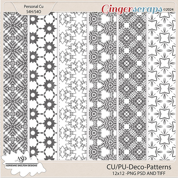 CU-PU Distressed Deco Patterns-Vol1 by Adrienne Skelton Designs