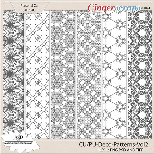 CU-PU Distressed Deco Patterns-Vol2 by Adrienne Skelton Designs 