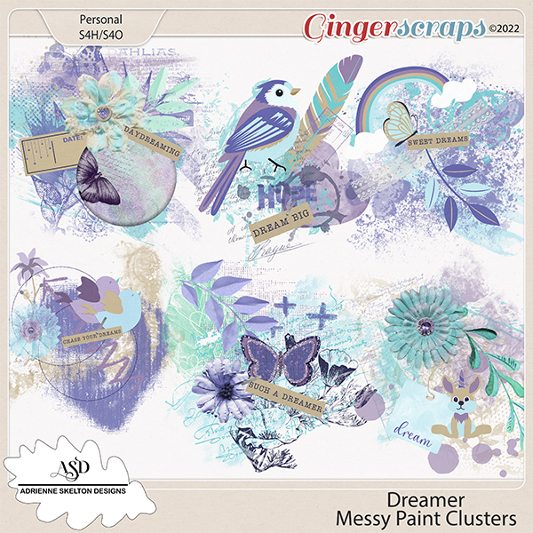 Dreamer Messy Paint Clusters-By Adrienne Skelton Designs 