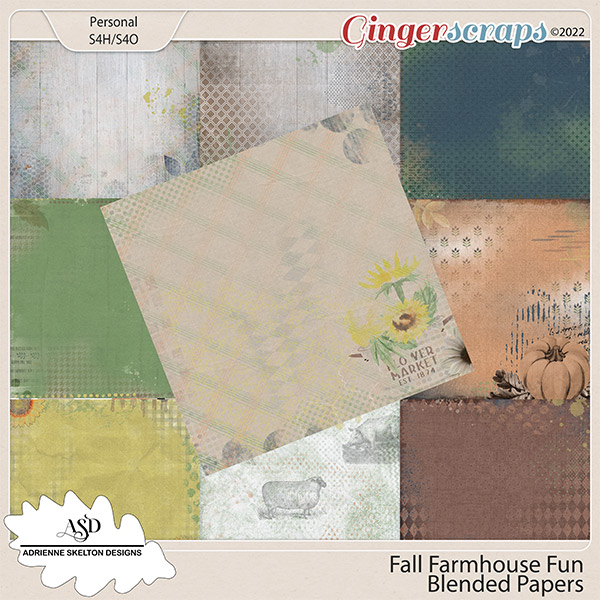 Fall Farmhouse Fun- Blended Papers by Adrienne Skelton Designs