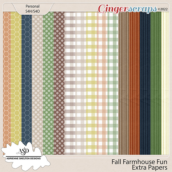 Fall Farmhouse Fun - Extra Paper Pack by Adrienne Skelton Designs