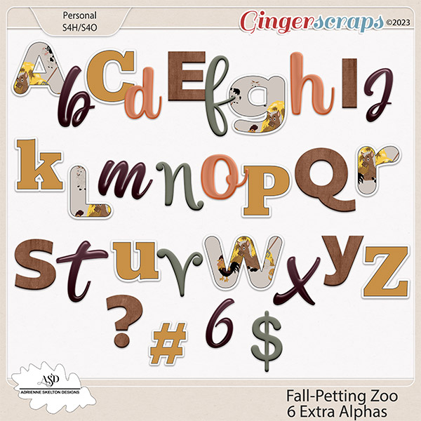 Fall Petting Zoo 6 Extra Alphas- By Adrienne Skelton Designs 