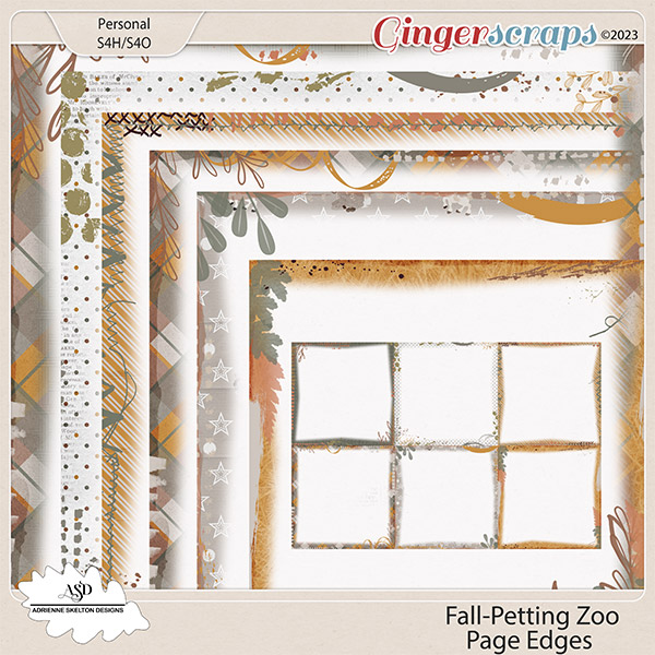 Fall Petting Zoo Page Edges- By Adrienne Skelton Designs