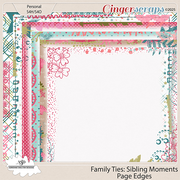 Family Ties-Sibling Moments Page Edges-by Adrienne Skelton Designs 