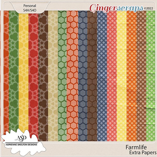  Farm Life Extra Papers - by Adrienne Skelton Designs 
