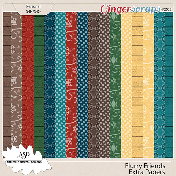 Flurry Friends Extra Papers Pack - By Adrienne Skelton Design 