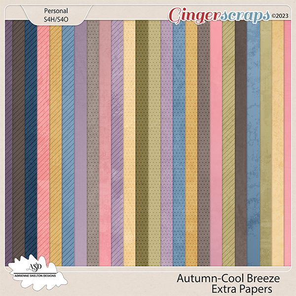 Autumn-Cool Breeze Extra Papers Pack- By Adrienne Skelton Designs 