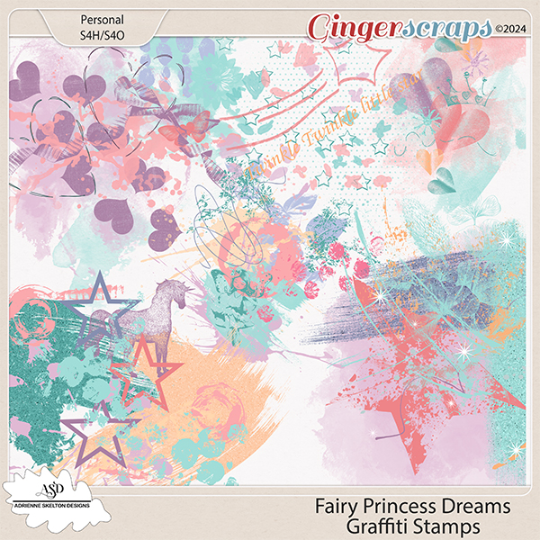 Fairy Princess Dreams Graffiti by Adrienne Skelton Designs 