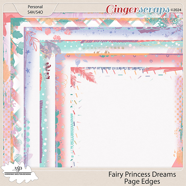 Fairy Princess Dreams Page Edges by Adrienne Skelton Designs 
