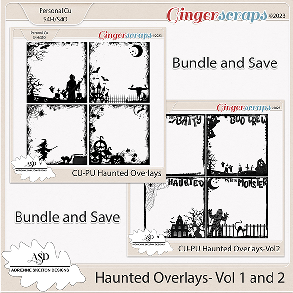 CU-PU Haunted Overlays-Vol1 and Vol2 Bundle by Adrienne Skelton Designs 