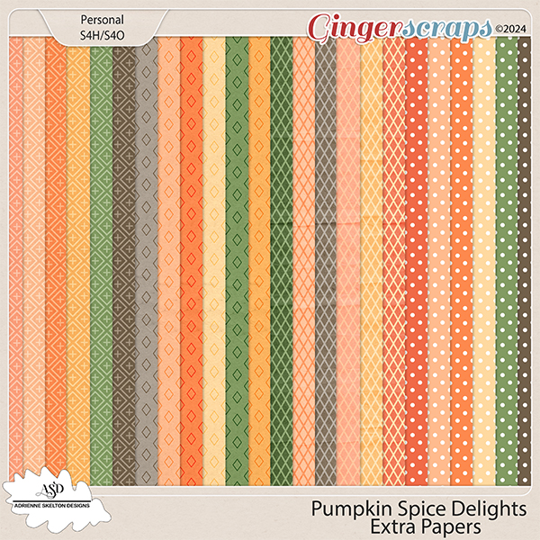 Pumpkin Spice Delight Extra Papers Pack-by Adrienne Skelton Designs