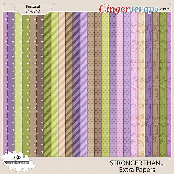 Stronger Than...Extra Papers Pack by Adrienne Skelton Designs  