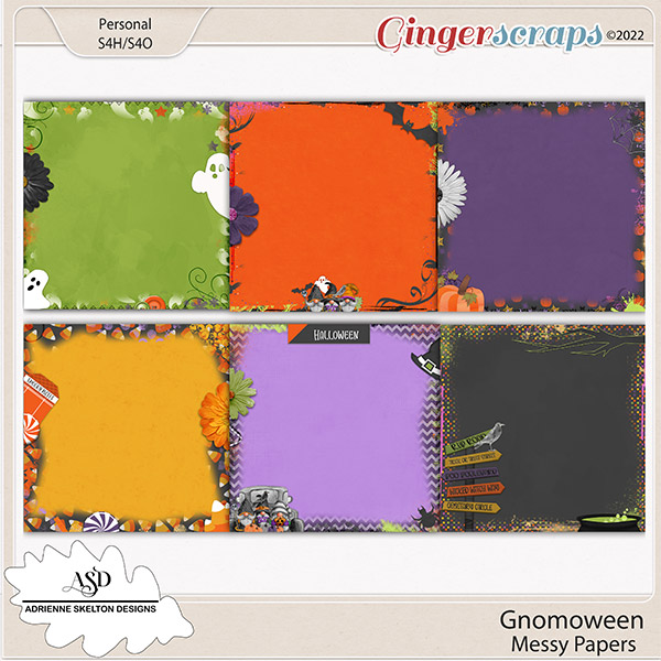 Gnomoween Messy Papers- by Adrienne Skelton Designs  