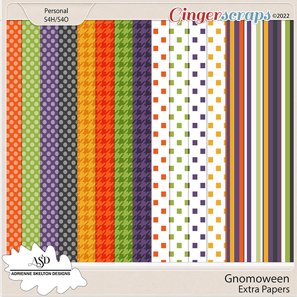 Gnomoween Extra Papers- by Adrienne Skelton Designs