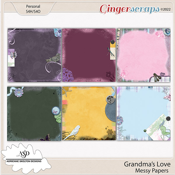 Grandmas Love Messy papers - by Adrienne Skelton Designs  