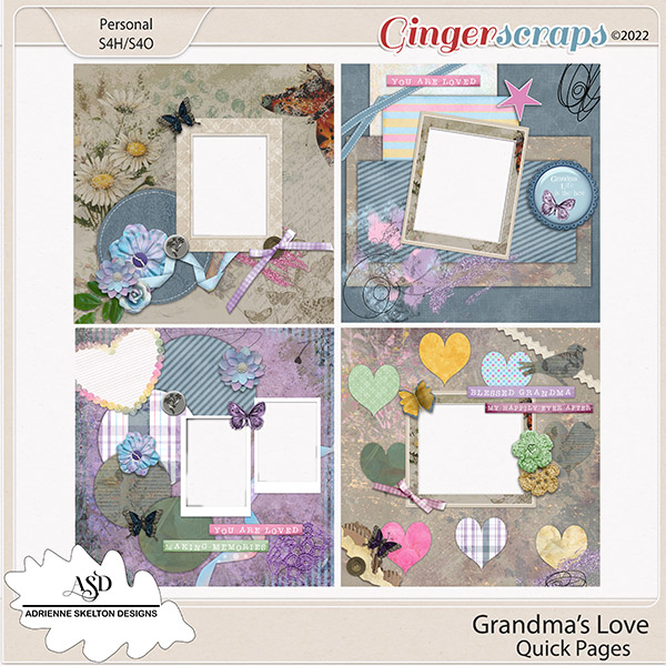 Grandmas Love Quick Pages - by Adrienne Skelton Designs  
