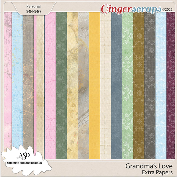  Grandmas Love Extra Papers - by Adrienne Skelton Designs 