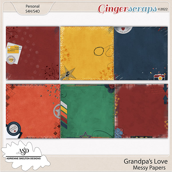 Grandpas Love Messy Papers - by Adrienne Skelton Designs  