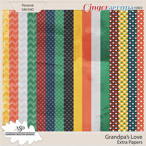 Grandpas Love Extra Papers - by Adrienne Skelton Designs 