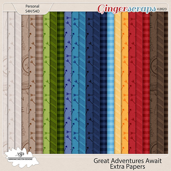 Great Adventures Await Extra Papers Pack- By Adrienne Skelton Design 