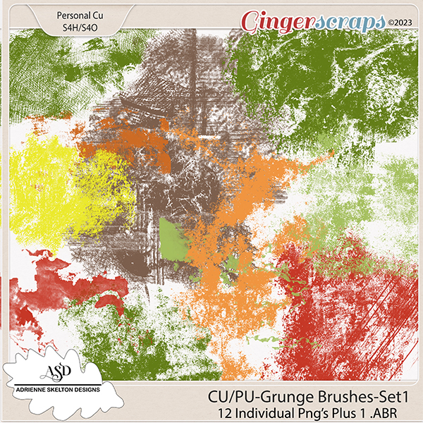 CU/PU- Grunge Brushes Set1-By Adrienne Skelton Designs 