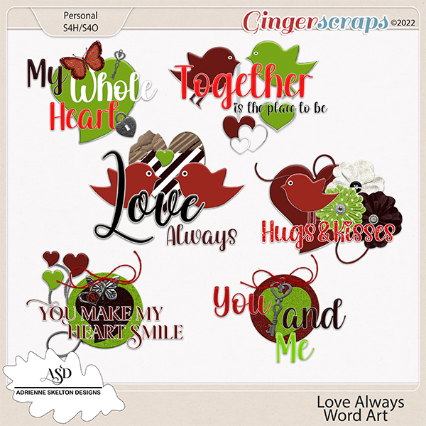 Love Always Word Art- By Adrienne Skelton Designs 