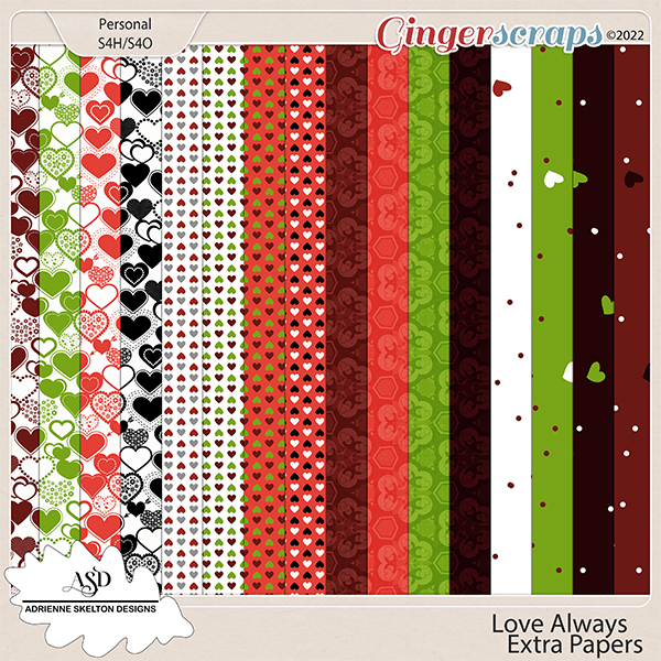 Love Always Extra Papers - By Adrienne Skelton Designs 
