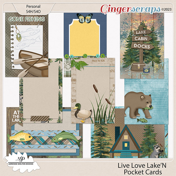 Live Love Lake'N Pocket/Journal Cards By Adrienne Skelton Designs