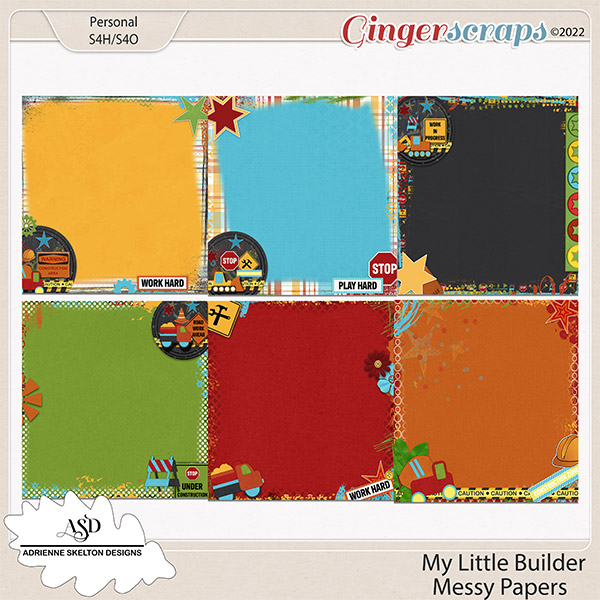  My Little Builder - Messy Papers by Adrienne Skelton Designs 