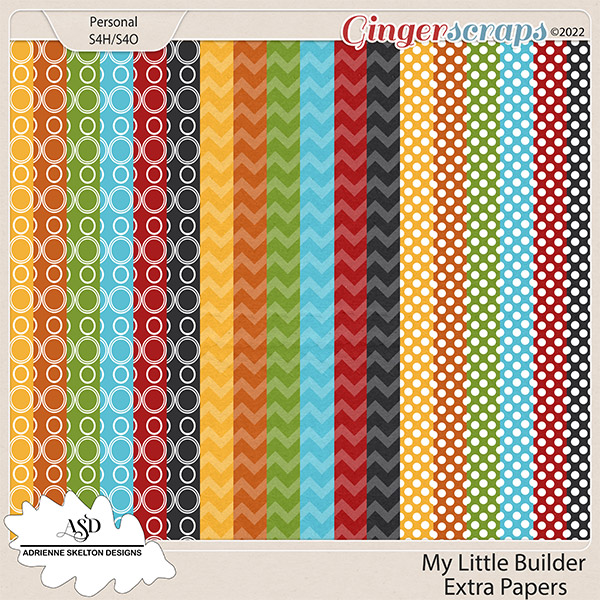  My Little Builder - Extra Paper Pack by Adrienne Skelton Designs 
