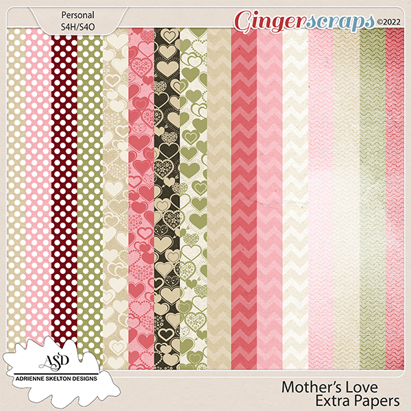 Mothers Love Extra Papers -By Adrienne Skelton Designs