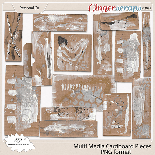 CU Multi Media Cardboard Pieces- by Adrienne Skelton Designs