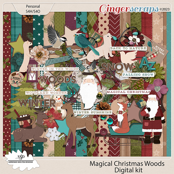 Magical Christmas Woods Digital Kit- By Adrienne Skelton Design 