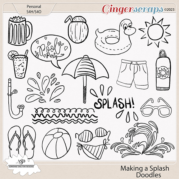 Making A Splash Doodles Pack- By Adrienne Skelton Designs 